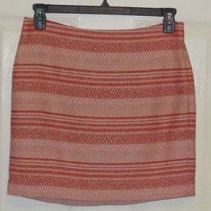 Banana Republic Rust Red Stripe Mini Skirt